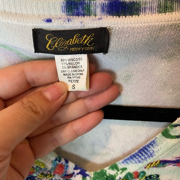 Y2K colorful abstract print beaded sweater - Picture 3 of 4